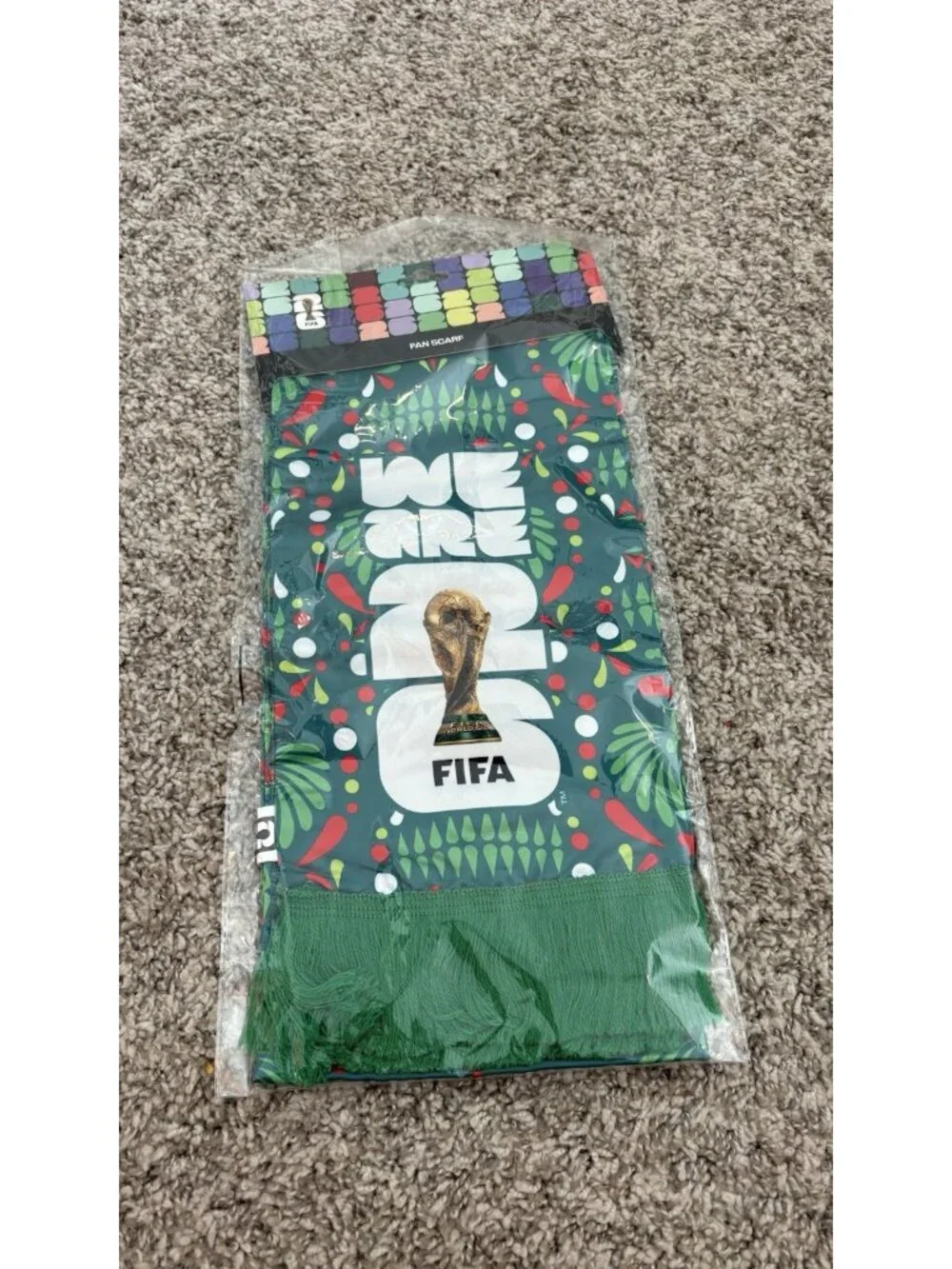 FIFA World Cup 2026 Mexico Fan Scarf Green Multicolor WE ARE 26 FIFA Soccer NWT